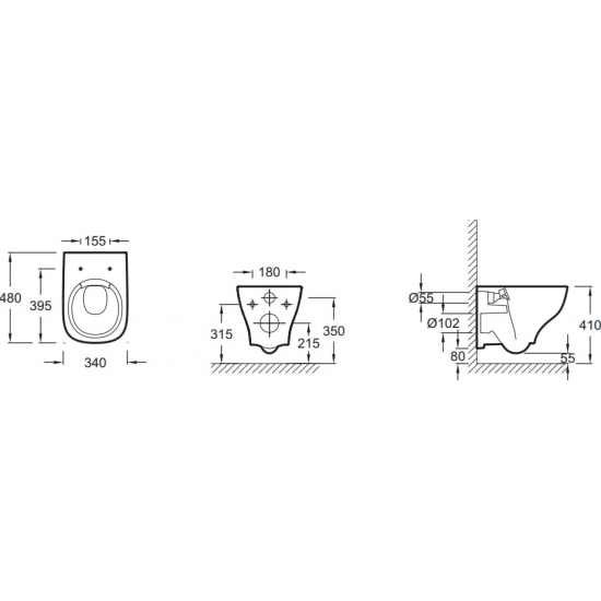 Унитаз подвесной JACOB DELAFON Struktura EDF102-00 безоботковый, сиденье микролифт тонкое E70025-00