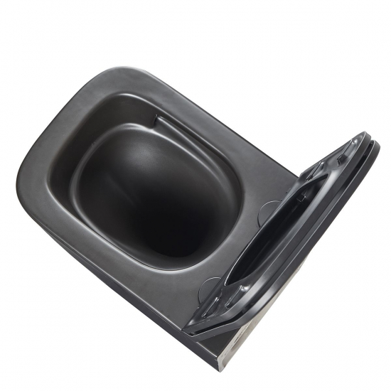 Унитаз подвесной LEMARK Florex 9612002 безободковый с микролифтом, смыв торнадо, чёрный матовый