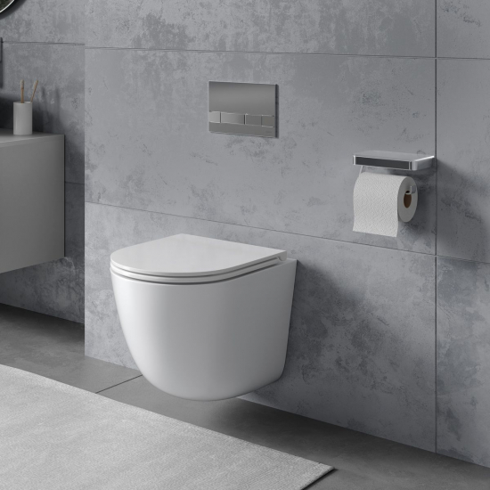 Унитаз подвесной LEMARK Glazer 9614003 безободковый с микролифтом, смыв торнадо, белый