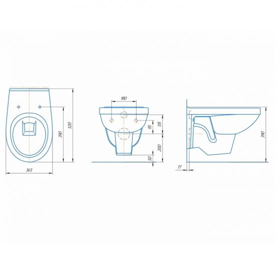 Унитаз подвесной ROSA Рио Люкс сиденье микролифт полипропилен, белый