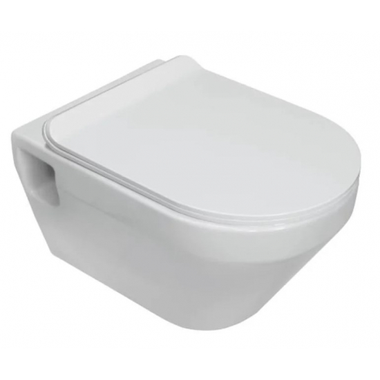 Унитаз подвесной SANITA LUXE Novel с сиденьем микролифт дюропласт тонкое, белый