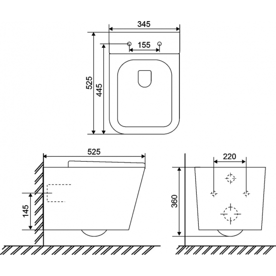Унитаз подвесной SOLE Cube Turbo УТ000090588 с сиденьем микролифт, безоботковый, смыв торнадо