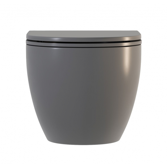 Унитаз подвесной SOLE Pandora 2 Grey УТ000081755 с сиденьем микролифт, безоботковый, серый матовый