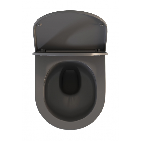 Унитаз подвесной SOLE Pandora 2 Grey УТ000081755 с сиденьем микролифт, безоботковый, серый матовый