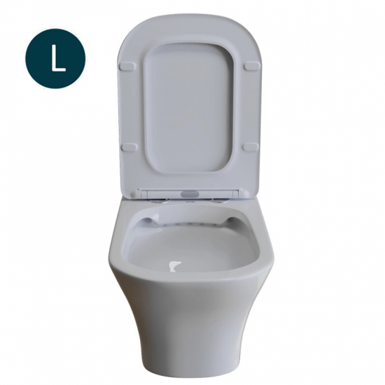 Унитаз подвесной WAVE City L сиденье микролифт быстросъёмное, безободковый, белый глянец