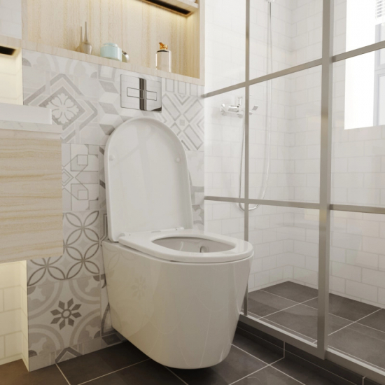 Унитаз подвесной WAVE Koral Tornado 1.0 XL сиденье микролифт, безоботковый, белый глянец