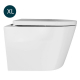 Унитаз подвесной WAVE Koral Tornado 1.0 XL сиденье микролифт, безоботковый, белый глянец