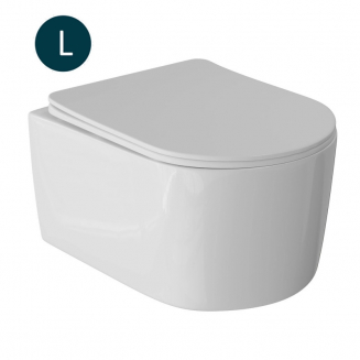 Унитаз подвесной WAVE Solo L сиденье микролифт быстросъёмное, безободковый, белый глянец