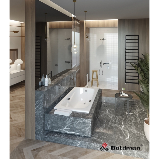 Ванна чугунная GOLDMAN Art АТ18085 без опоры 180x85 см, с отверстиями для ручек