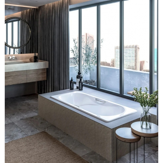 Ванна чугунная GOLDMAN Donni DN17080 без опоры 170x80 см, с отверстиями для ручек