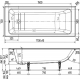 Ванна чугунная WOTTE Line 170х70 см, с ножкам