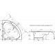 Ванна из литьевого мрамора ЭСТЕТ Аврора 140x140 см, угловая, с ножками, четверть круга