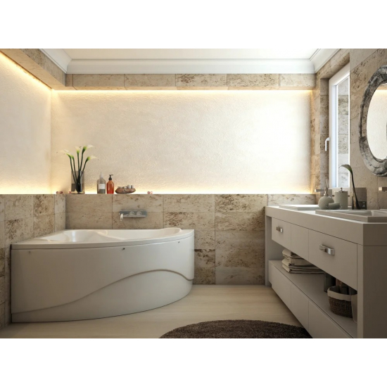 Ванна из литьевого мрамора ЭСТЕТ Аврора ФР-00002601 без опоры 140x140 см, угловая, четверть круга