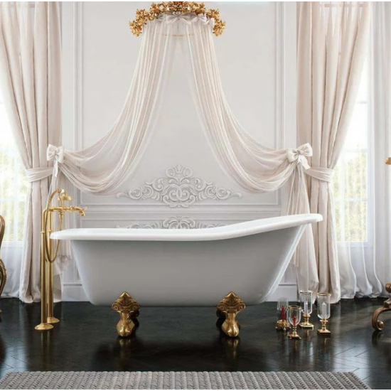 Ванна из литьевого мрамора ЭСТЕТ Царская 150x75 см, отдельностоящая, овальная, с ножками