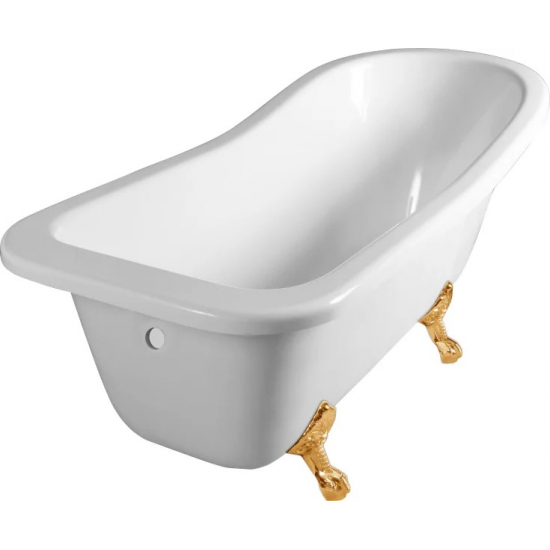 Ванна из литьевого мрамора ЭСТЕТ Царская 150x75 см, отдельностоящая, овальная, с ножками