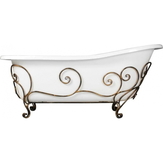 Ванна из литьевого мрамора ЭСТЕТ Царская 170x75 см, отдельностоящая, овальная, с ножками