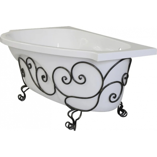 Ванна из литьевого мрамора ЭСТЕТ Грация L 170x95 см, угловая, с ножками, асимметричная