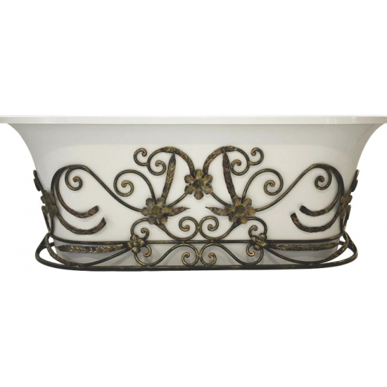 Ванна из литьевого мрамора ЭСТЕТ Лион ФР-00000684 без опоры 175x80 см, отдельностоящая, овальная