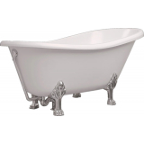 Ванна из литьевого мрамора ЭСТЕТ Марсель 160x80 см, овальная, с декоративными ножками фурнитура хром