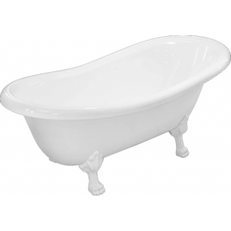 Ванна из литьевого мрамора ЭСТЕТ Марсель 160x80 см, овальная, с ножками, фурнитура белая