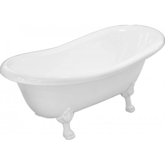 Ванна из литьевого мрамора ЭСТЕТ Марсель 160x80 см, овальная, с ножками, фурнитура белая