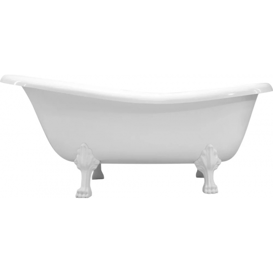 Ванна из литьевого мрамора ЭСТЕТ Марсель 160x80 см, овальная, с ножками, фурнитура белая