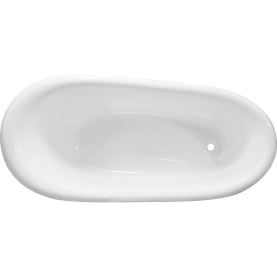 Ванна из литьевого мрамора ЭСТЕТ Марсель 160x80 см, овальная, с ножками, фурнитура белая
