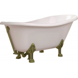 Ванна из литьевого мрамора ЭСТЕТ Марсель 160x80 см, овальная, с ножками, фурнитура бронза