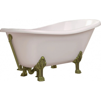 Ванна из литьевого мрамора ЭСТЕТ Марсель 160x80 см, овальная, с ножками, фурнитура бронза