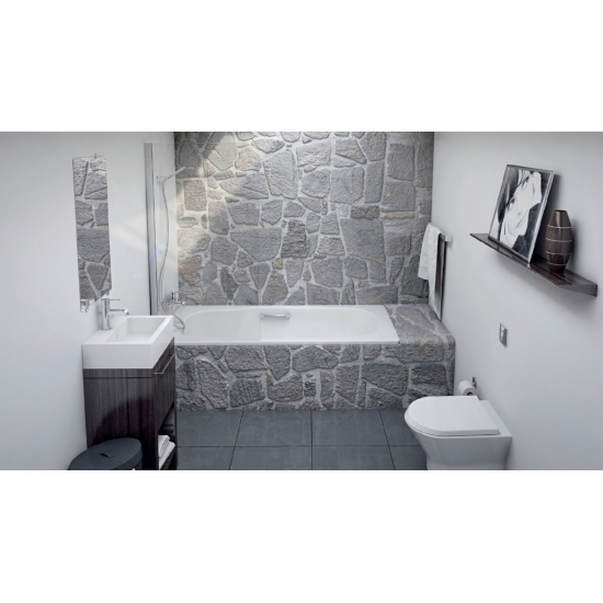 Ванна стальная BLB Atlantica SG 180x80 толщина 2.4 мм, с отверстиями для ручек, с ножками