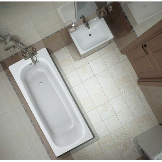 Ванна стальная BLB Universal HG 150x75 см, толщина 3.5 мм, без отверстий для ручек, с ножками 