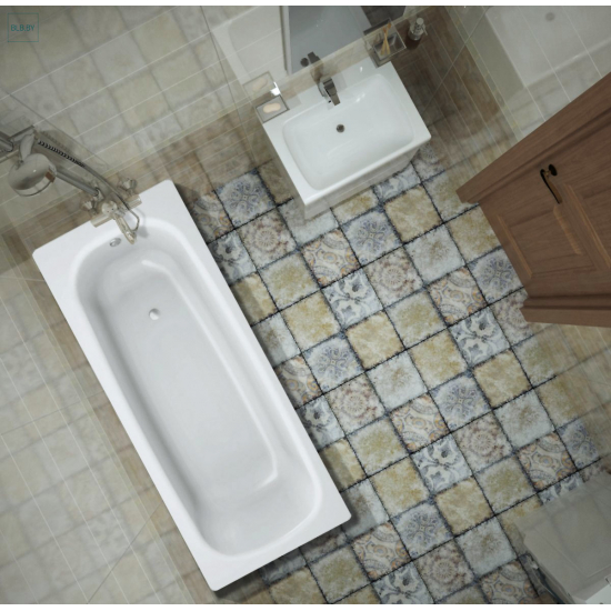 Ванна стальная BLB Universal HG 170x75 см, толщина 3.5 мм, без отверстий для ручек, с ножками 