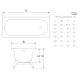 Ванна стальная ДОННА ВАННА 105x65 см, толщина 2 мм, с ножками