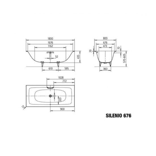 Ванна стальная KALDEWEI  Silenio 180x80 mod 676