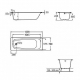 Ванна стальная ROCA Contesa 120x70 толщина 2,5 мм