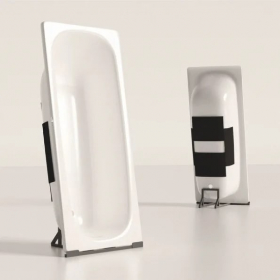 Ванна стальная TEVRO 150x70 см, белый лотос толщина 2.7 мм, с ножками