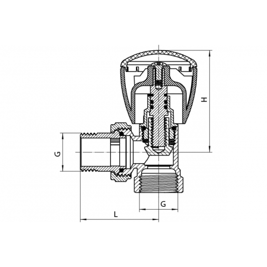 Вентиль регулирующий со сгоном VRT 1/2" угловой