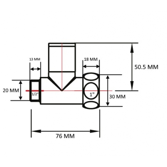 Вентиль запорный для полотенцесушителя SG SMART GROUP  1" х 1/2" г-ш SG8831SCH0410/2 прямой 