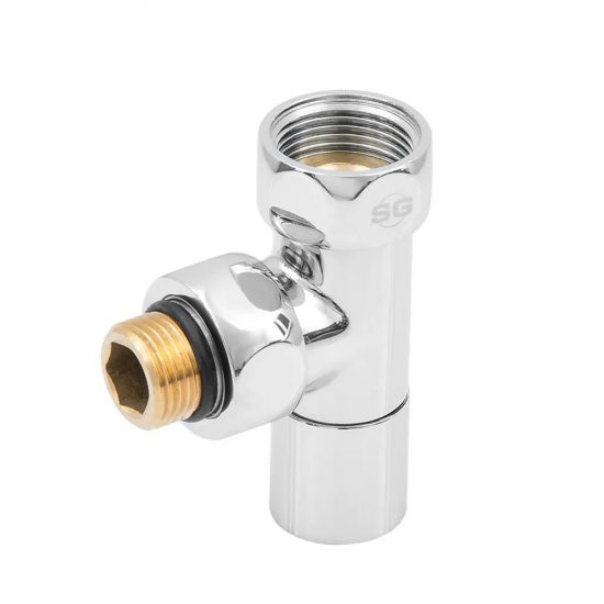 Вентиль запорный для полотенцесушителя SG SMART GROUP  3/4" х 1/2" г-ш SG8510SCH0405/2 угловой