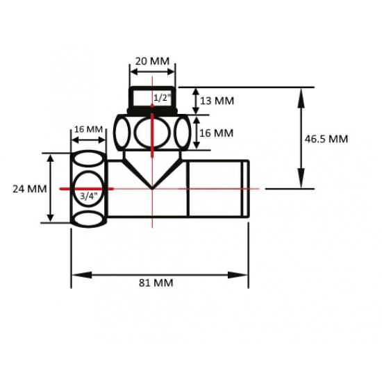 Вентиль запорный для полотенцесушителя SG SMART GROUP  3/4" х 1/2" г-ш SG8510SCH0405/2 угловой
