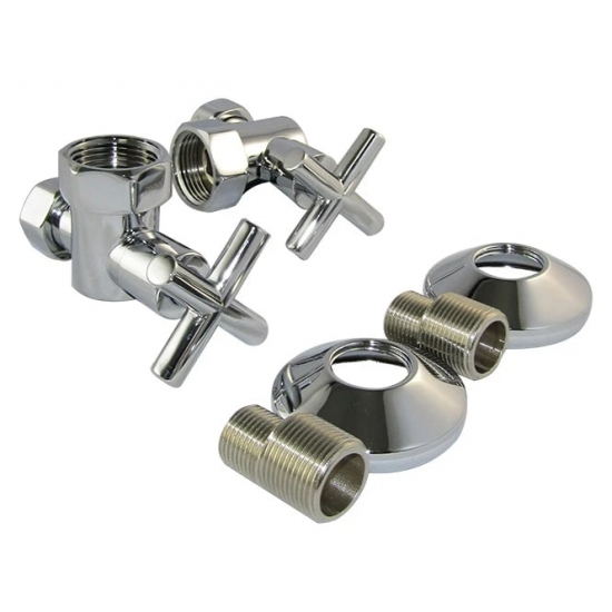 Вентиль запорный для полотенцесушителя SMART 1"х3/4" г-г  SMT8471SCH1005/2 CN угловой, ручка крест