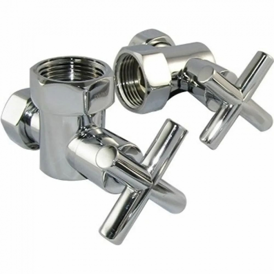 Вентиль запорный для полотенцесушителя SMART 1"х3/4" г-г  SMT8471SCH1005/2 CN угловой, ручка крест