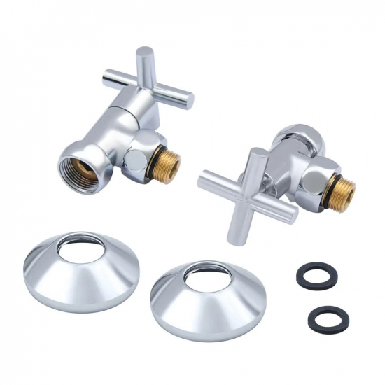 Вентиль запорный для полотенцесушителя SMART 3/4"х1/2" г-ш  SMT8500SCH0405/2C угловой, ручка крест