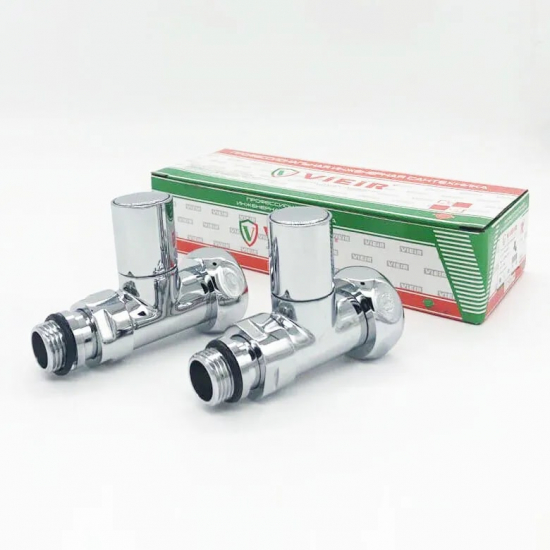 Вентиль запорный для полотенцесушителя VIEIR VR2035F 1"х1/2" г-ш прямой, колпачек 1шт