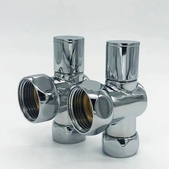 Вентиль запорный для полотенцесушителя VIEIR VR2045 1"х3/4" г-г угловой, колпачек 1шт