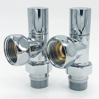 Вентиль запорный для полотенцесушителя VIEIR VR2045B 1"х3/4" г-ш угловой, колпачек 1шт