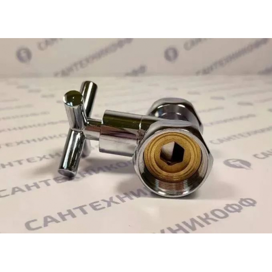 Вентиль запорный для полотенцесушителя VIEIR VR2055E 1"х1" г-г прямой, крест 1шт