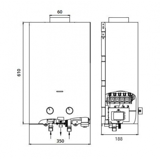 Водонагреватель газовый ZANUSSI GWH 12 Fonte Turbo