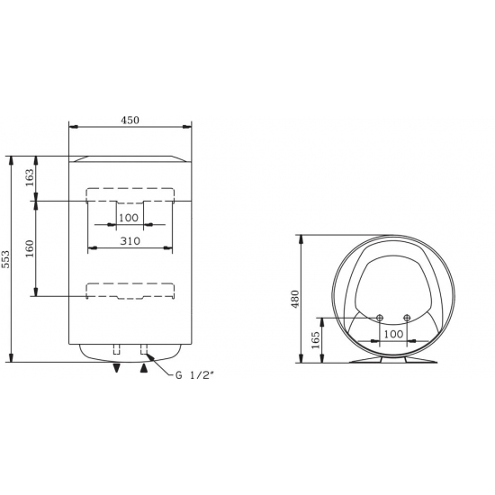 Водонагреватель накопительный ARISTON PRO1 R 50 V PL