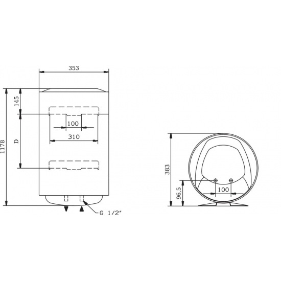 Водонагреватель накопительный ARISTON PRO1 R ABS 80 V SLIM